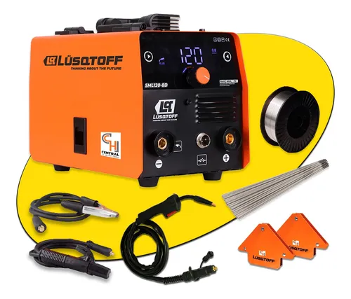 Soldadora Inverter Dual Lusqtoff Mma Mig Alambre Flux + Kit