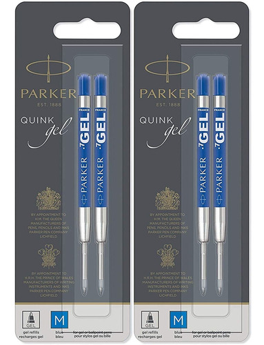 Recambio De Boligrafo Lapicera Parker Tinta Azul 4-pack