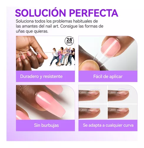 Gelike ec Pegamento Uñas Postizas Super Fuerte, 6 en 1 Pegamento