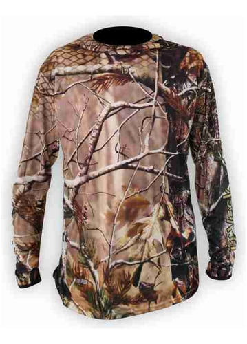 Remera Camo Real Tree Pesca, Caza Prot. Uv Con Capucha