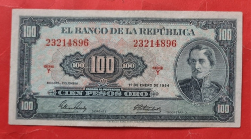 Billete Cien Pesos 1964.