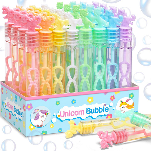 Mini Varita De Burbujas De Unicornio De 32 Piezas Con Caja D