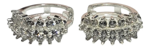 Arracadas Aretes Huggies Moda Dama Plata .925 Circonia