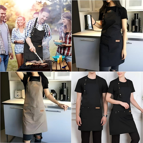 5 Pzs Mandil Cocina Chef Delantal Ajustable Multiusos