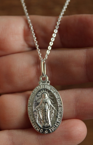 N. Sra Graças Medalha Milagrosa 2,5 Cm + Corrente Prata 925