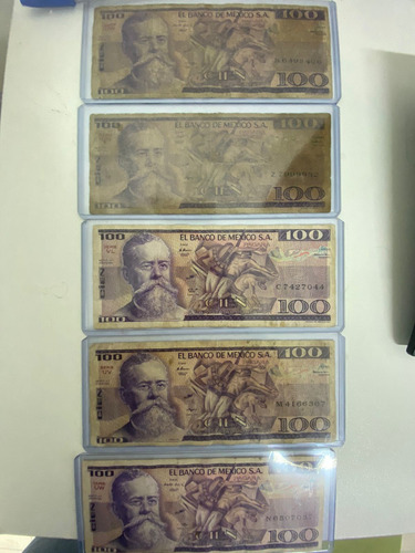  5 Billetes Coleccionables De $100 Por $1780