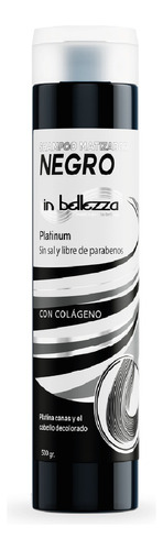 Shampoo Negro Matizador Platinador De Canas Con Colageno