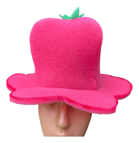 Sombrero En Goma Espuma Frutillitas Cotillon Disfraz Fiestas Rojo S Lisa
