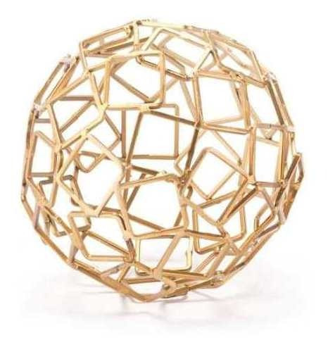 Accesorio Decorativo Squares Gold Orb - Dorado Këssa Muebles