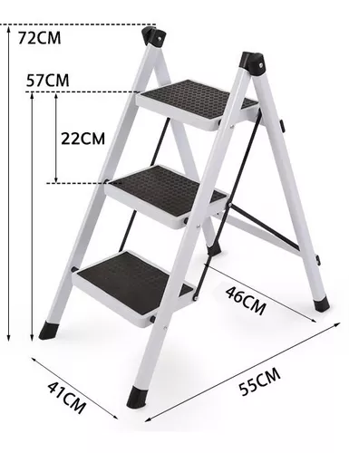 Delxo Escalera plegable de 3 escalones con 3 escalones con agarre