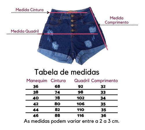 Imagem 7 de 9 de Kit C/5 Short Jeans Brim Cintura Alta Com Elastano Variados