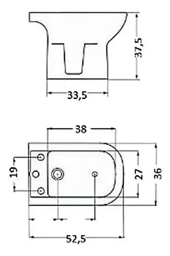 Bidet B0103 Amalfi 3 Agujeros Piazza Loza Blanco Sanitario