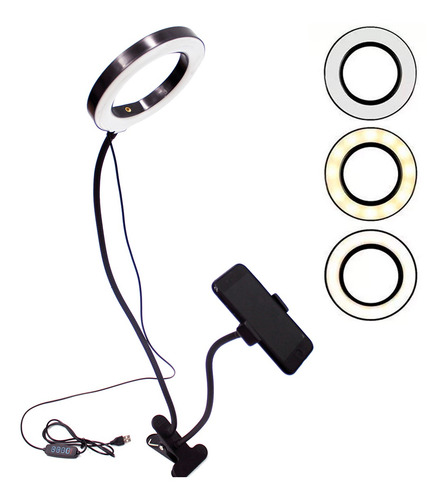Imagem 6 de 6 de Ring Light Articulado Com Suporte Para Celular Ac15
