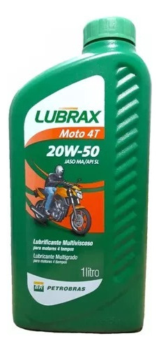 Óleo Lubrax 20w-50 4t Moto 1l - Kit Com 2 Unidades
