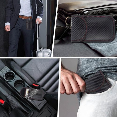 2 Bolsas Antirrobo Faraday Bloquea Llave Codificada P/auto