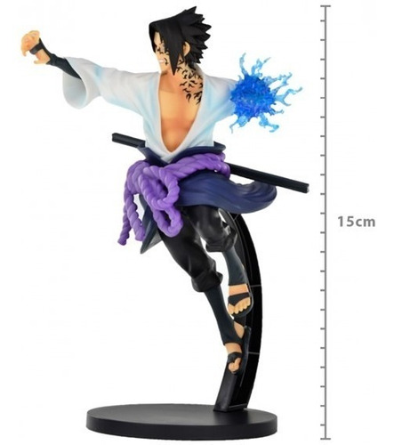 Estátua Naruto Shippuden Uchiha Sasuke 15cm Vibration Stars