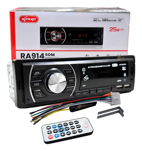 Radio Bluetooth para coche con micrófono USB/Micro SD Ra913, color negro