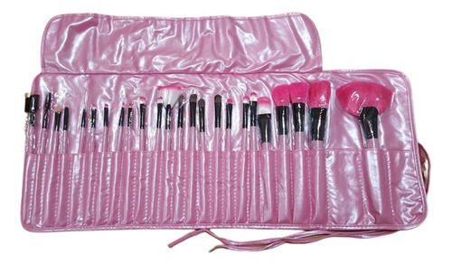 Imagen 1 de 7 de Set 24 Pinceles Profesionales Para Maquillaje Color Rosa