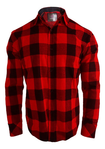 Camisa Franela De Cuadros Roja Hombre Slim Fit