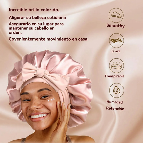 3pzs Gorro De Seda Para Dormir Y Máscara De Ojo Para Mujer