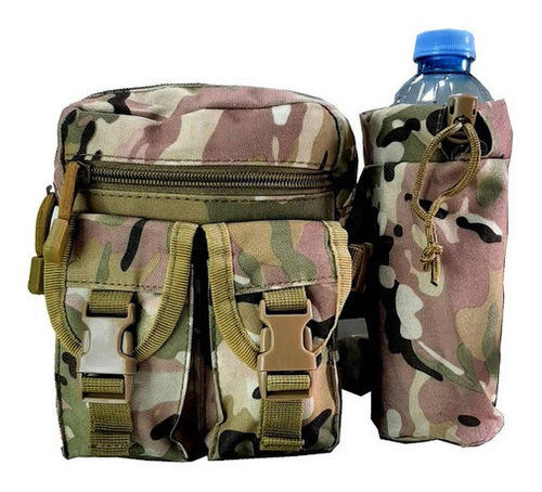 Bolsito Morral Táctico Camuflado Porta Botella Desmontable