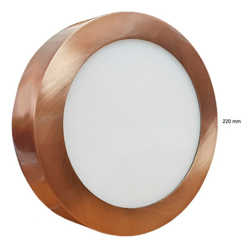 Lampara Led Para Sobreponer 18w Elige Color Plata O Cobre Color MARCO COBRE LUZ BLANCA FRIA