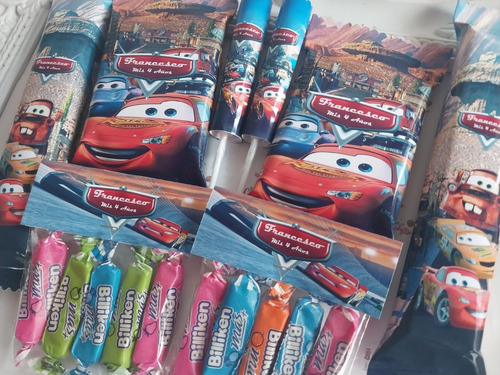 Candy Bar Personalizado Cars 40 Golosinas Con Bolsitas