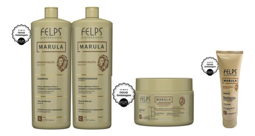 Kit Felps Marula Shamp E Cond. L+mascara 300g+leave-in 150ml
