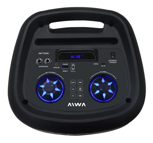 Imagen 3 de 5 de Aiwa Aw-t2040 Parlante Bluetooth Portatil Luces 6000w