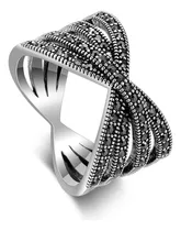 Comprar Aprilery Anillos Negros Para Mujer, Anillos De Marcasita Co.