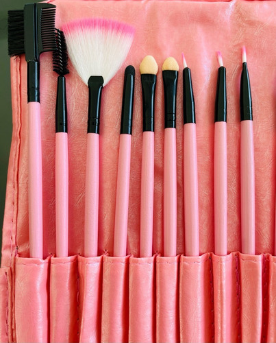 Set De Brochas Maquillaje Profesional De Ojos Organizador 32 Brochas + 1 Limpia Brochas