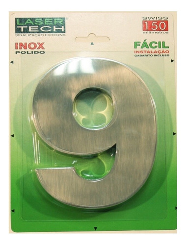 Números Inox (algarismos) - Para Fachadas - 15cm - (nº 9)