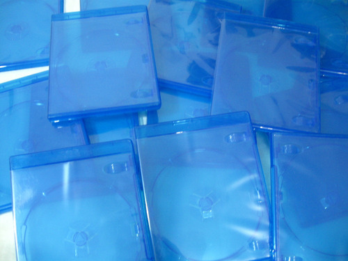 Lote De Cajas Azules Para Discos Bluray Dvd O Cd De Musica (Usado)