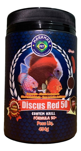 Ração Maramar Top Discus Red 454 Gramas 1,5mm C/alho