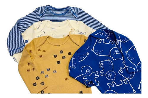 Pack Bodies Carters Mangas Largas 6 Meses 