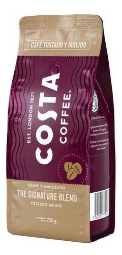 Café Tostado Y Molido Costa Coffee Suave Y Anuezado 250 Gr