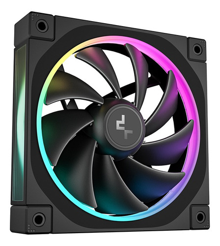Kit De 3 Ventiladores Deepcool Gamer Fl12 120mm Argb Pwm Bk Led Negro