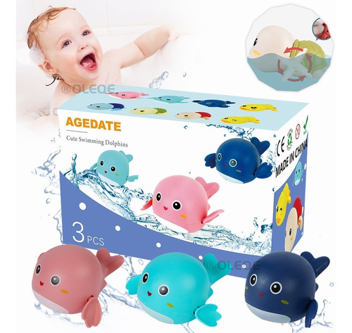 Juguete De Baño Bañera Para Bebés Little Turtle 3pcs+ Caja