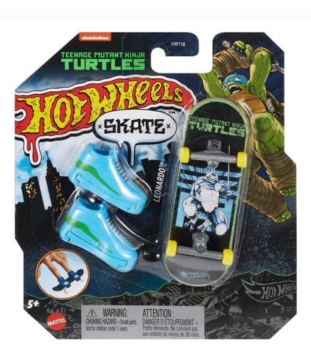 Hotwheels Skate Tortugas Ninja Leonardo Negro