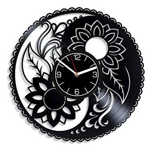 Reloj De Pared - Kovides Reloj De Vinilo Con Flores, Decorac
