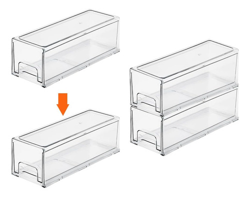 Paquete De 2 Cubos Organizores Apilables Para Refrigilor Con