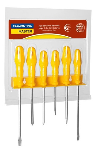 Juego Destornilladores Tramontina Master 6 Piezas  Amarillo