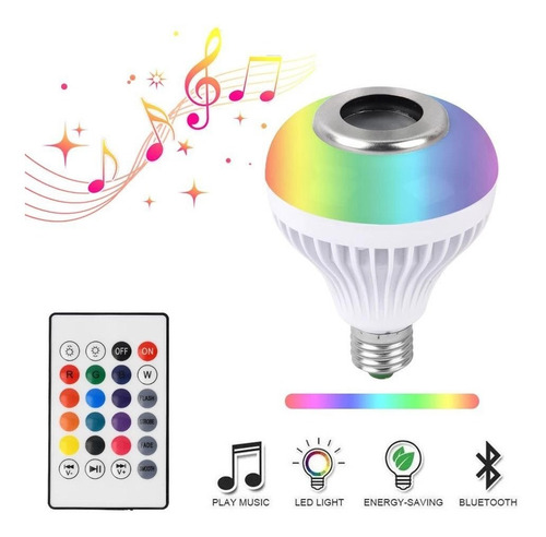 Imagen 7 de 9 de Ampolletas Led Con Parlante Bluetooth Rgb + Control Tik Tok