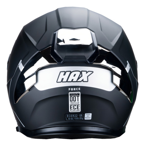Capacete Hax Force Preto/Prata XL Fechado Prateado Tamanho XL Extra Grande