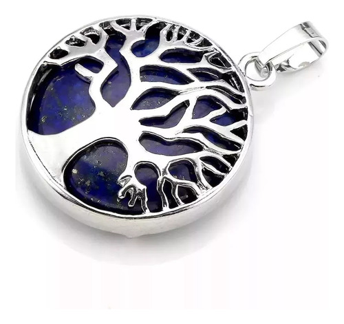 Collar Lapislázuli Arbol De La Vida Raices Cadena Plata 925
