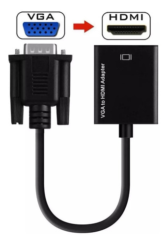 Convertidor Adaptador De Vga A Hdmi Con Sonido Plug And Play