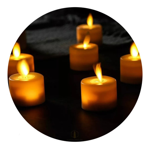 Imagen 1 de 10 de Vela Led Movimiento Llama Real 4 Cm Calido Pilas Navidad