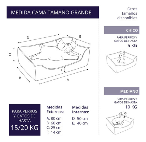 Cama Cucha Para Perro Lola Pets Soho Grande Desmontable