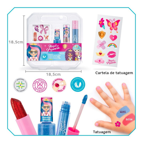 Imagem 1 de 7 de Maleta Maquiagem Infantil Antialérgica Princesa Inteligente