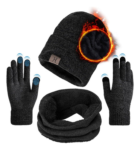 Gorros Invierno, Bufanda, Guantes Con Pantalla Táctil, Y Con